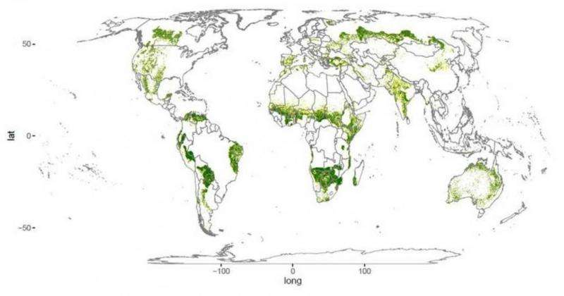 Mapa de las “tierras secas” en el planeta. Science